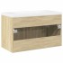 Mueble de baño con lavabo integrado roble
