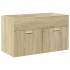 Mueble de baño con lavabo integrado roble