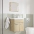 Set de muebles de baño 3 pzas madera contrachapada roble