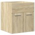 Set de muebles de baño 3 pzas madera contrachapada roble