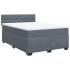 Cama box spring con colchón terciopelo gris oscuro 140x200