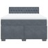 Cama box spring con colchón terciopelo gris oscuro 140x200