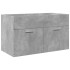Set muebles de baño 2 piezas madera contrachapada gris