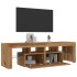 Mueble de TV luces LED madera roble artisan 140x36,5x40
