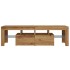 Mueble de TV luces LED madera roble artisan 140x36,5x40