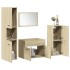 Juego de muebles de baño 4 pzas contrachapada roble