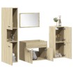 Juego de muebles de baño 4 pzas contrachapada roble Sonoma