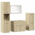 Juego de muebles de baño 4 pzas contrachapada roble
