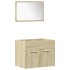 Juego de muebles de baño 4 pzas contrachapada roble