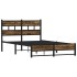 Estructura de cama sin colchón metal roble ahumado 120x190