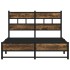 Estructura de cama sin colchón metal roble ahumado 120x190