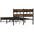 Estructura de cama sin colchón metal roble ahumado 120x190