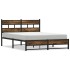 Estructura de cama sin colchón metal roble ahumado 150x200