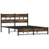Estructura de cama sin colchón metal roble ahumado 150x200