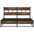 Estructura de cama sin colchón metal roble ahumado 150x200