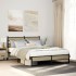Estructura de cama sin colchón metal roble Sonoma 150x200