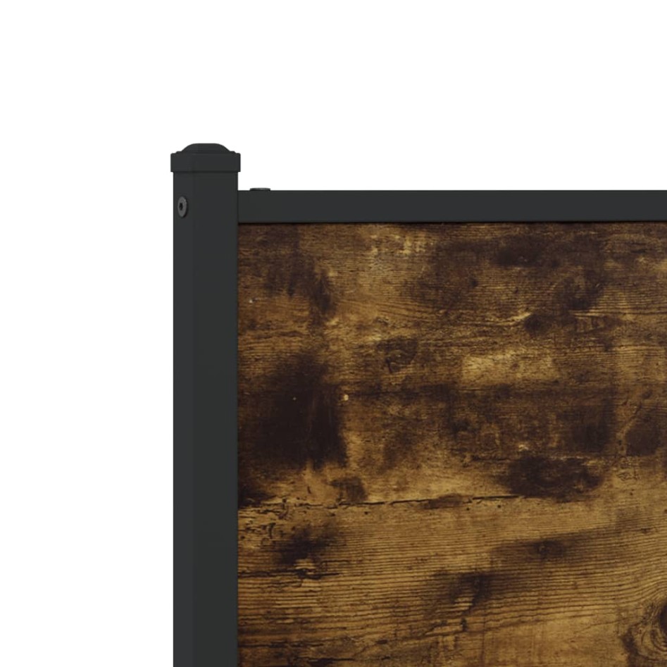 Estructura de cama sin colchón metal roble ahumado 150x200