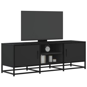 Mueble de TV madera de ingeniería y metal negro 120x35x41