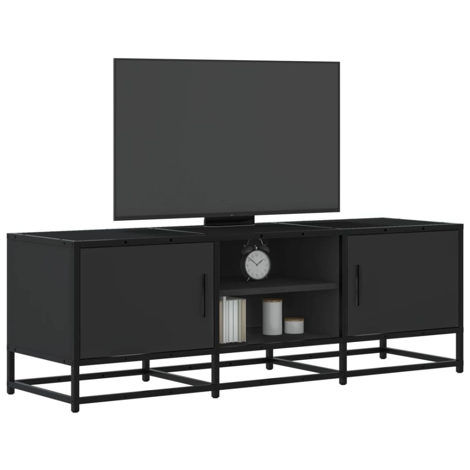 Mueble de TV madera de ingeniería y metal negro 120x35x41