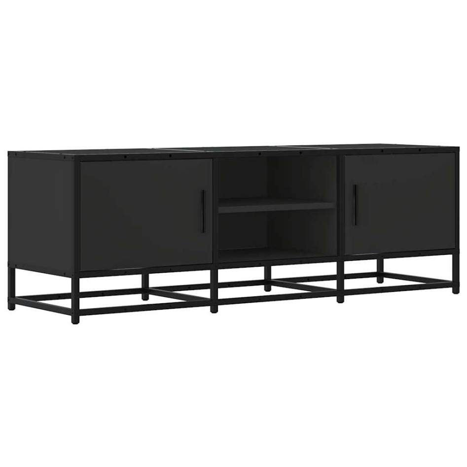 Mueble de TV madera de ingeniería y metal negro 120x35x41