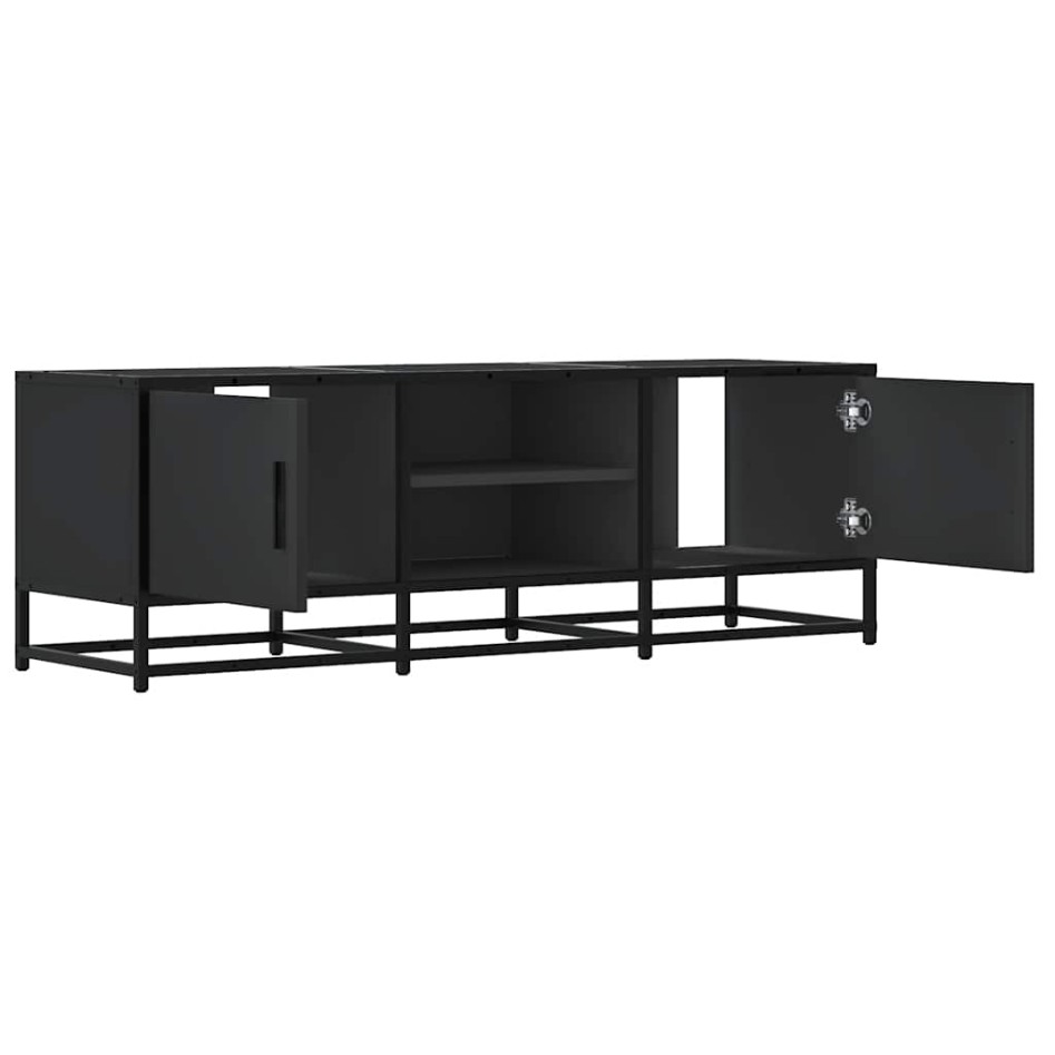 Mueble de TV madera de ingeniería y metal negro 120x35x41