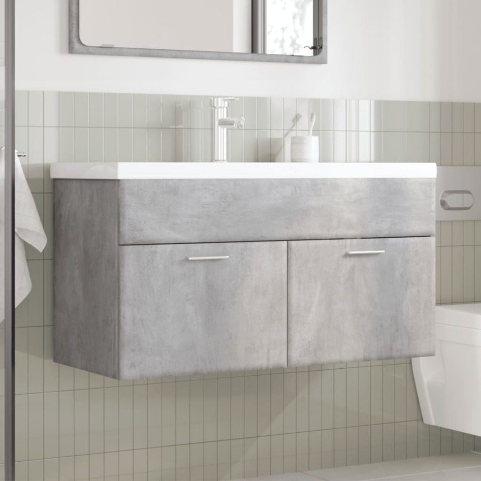 Mueble de baño con lavabo integrado gris