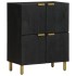 Aparador de madera de ingeniería negro 60x33x75