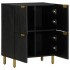 Aparador de madera de ingeniería negro 60x33x75