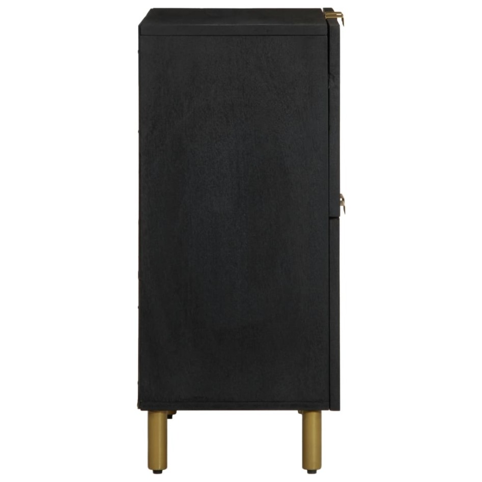 Aparador de madera de ingeniería negro 60x33x75