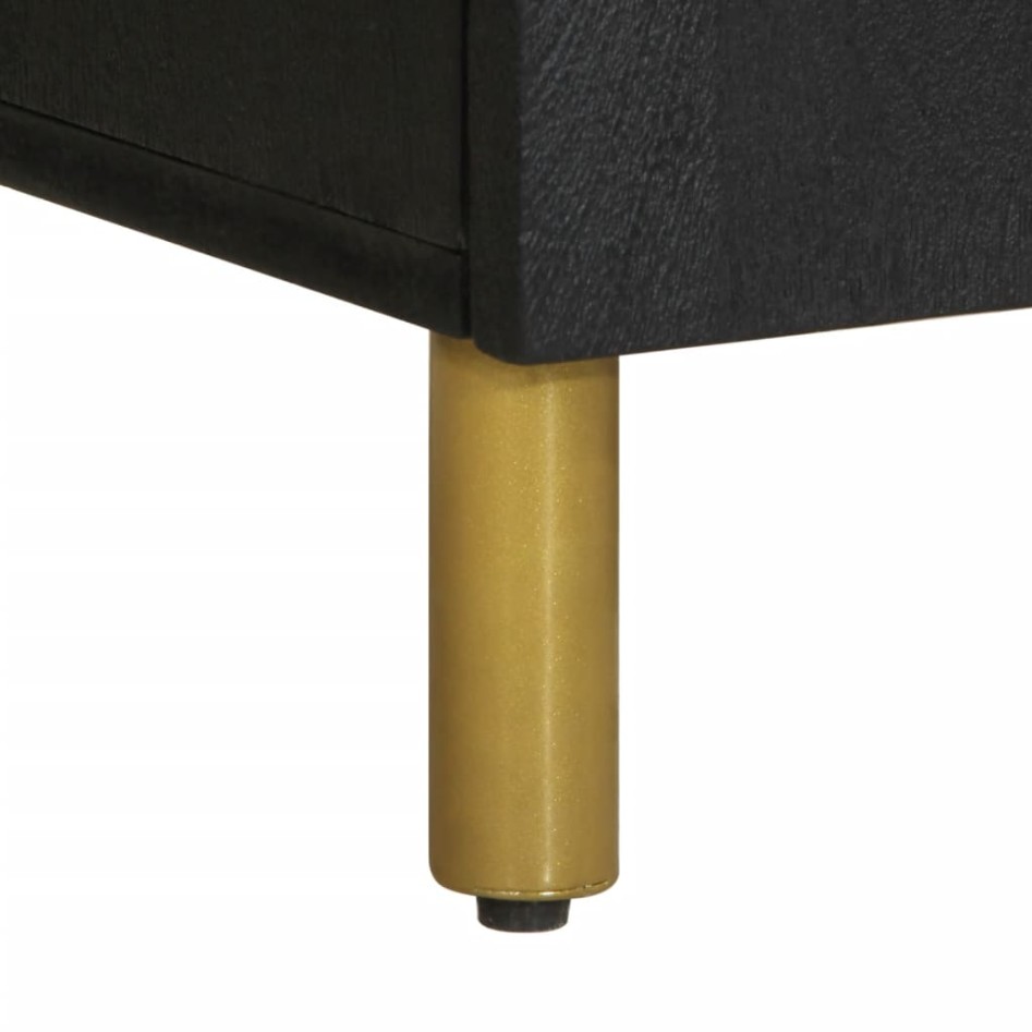 Aparador de madera de ingeniería negro 60x33x75