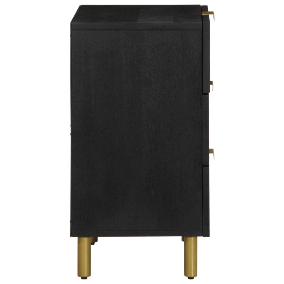 Mesita de noche madera de ingeniería negra 50x33x62