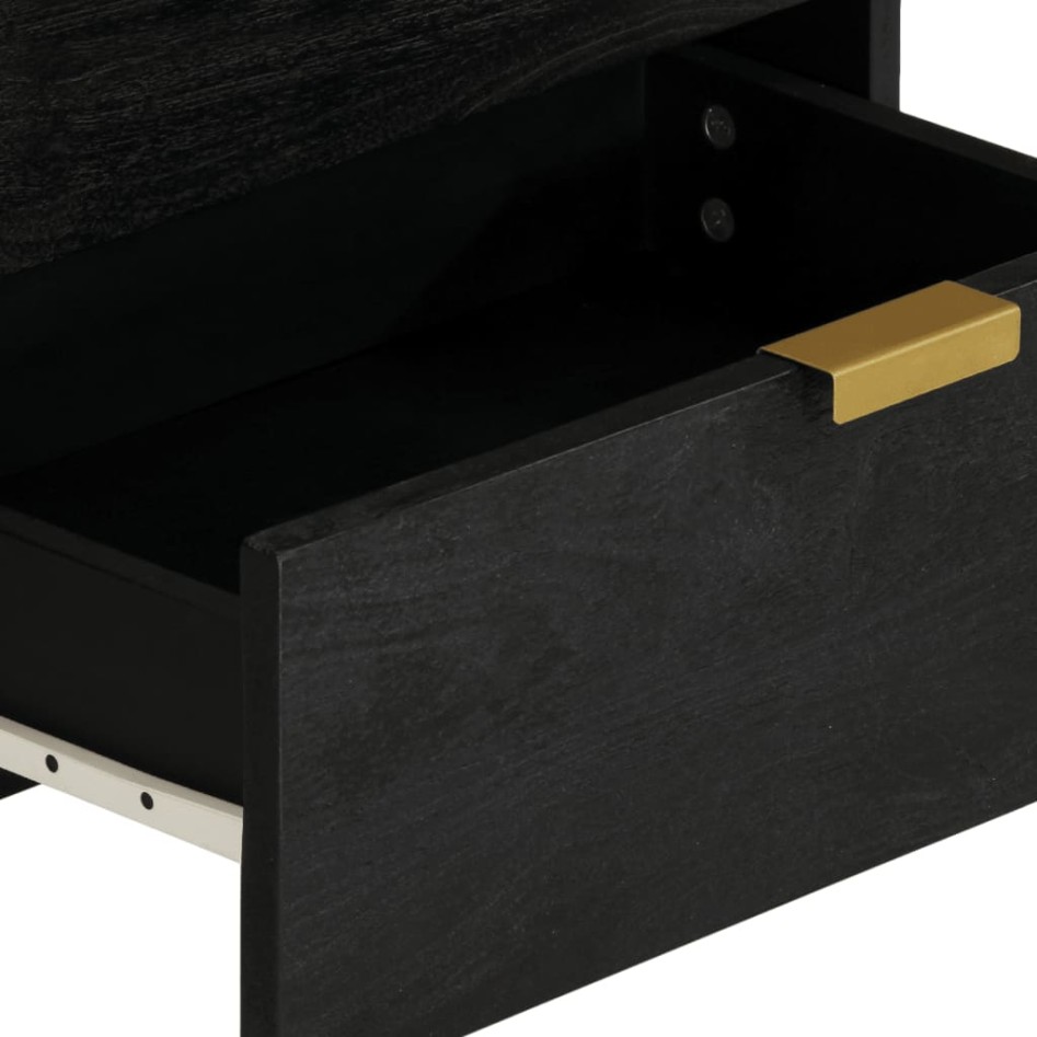 Mesita de noche madera de ingeniería negra 50x33x62