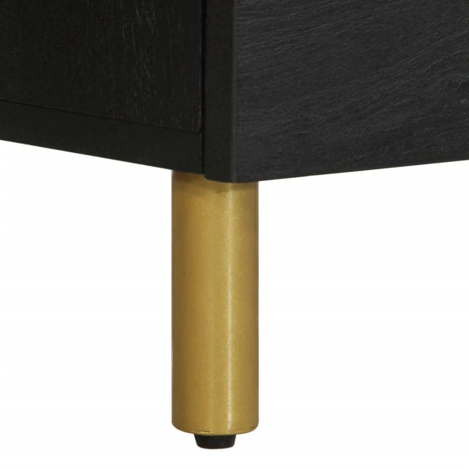 Mesita de noche madera de ingeniería negra 50x33x62