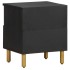 Mesita de noche madera maciza de ingeniería negra 40x33x46