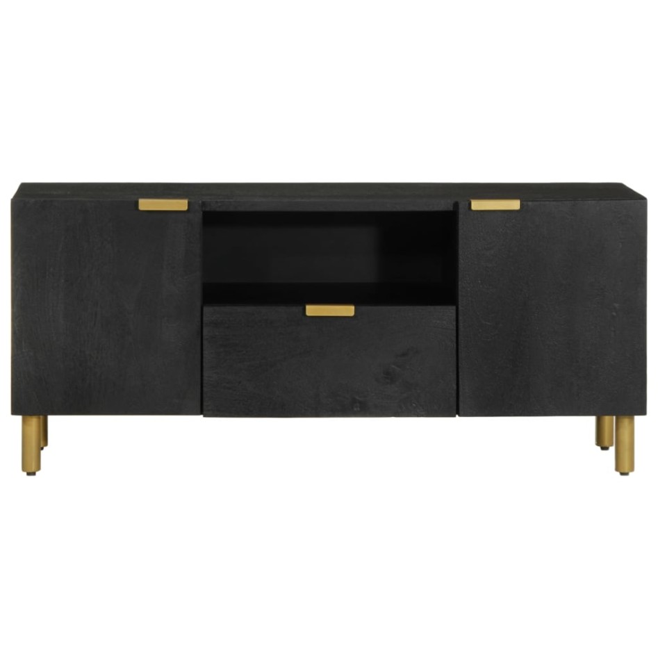 Mueble de TV madera de ingeniería negro 105x33x46