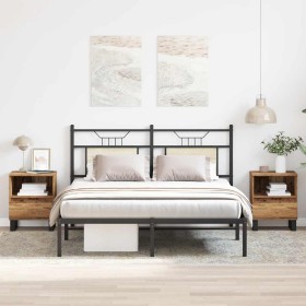 Mesitas de noche 2 uds madera ingeniería envejecida 40x35x50