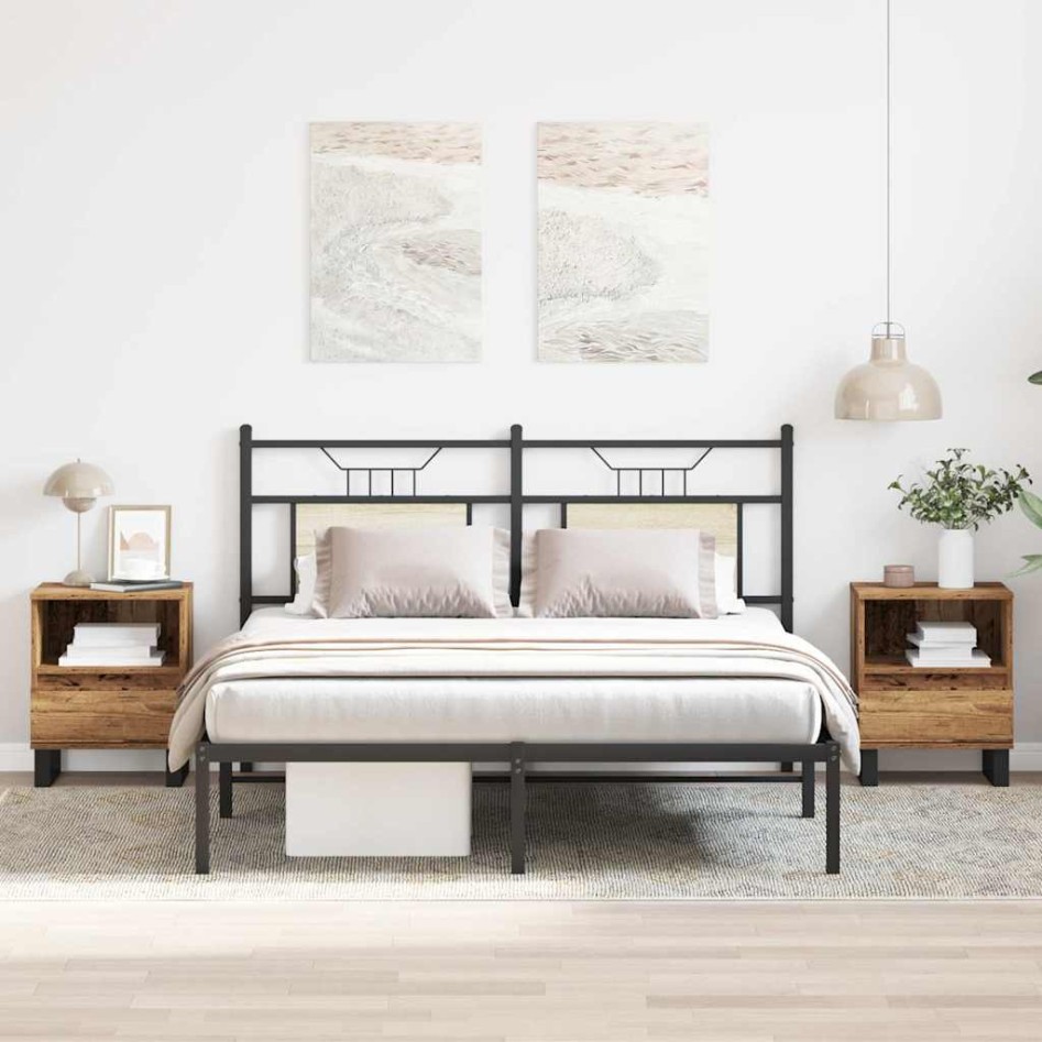 Mesitas de noche 2 uds madera ingeniería envejecida 40x35x50