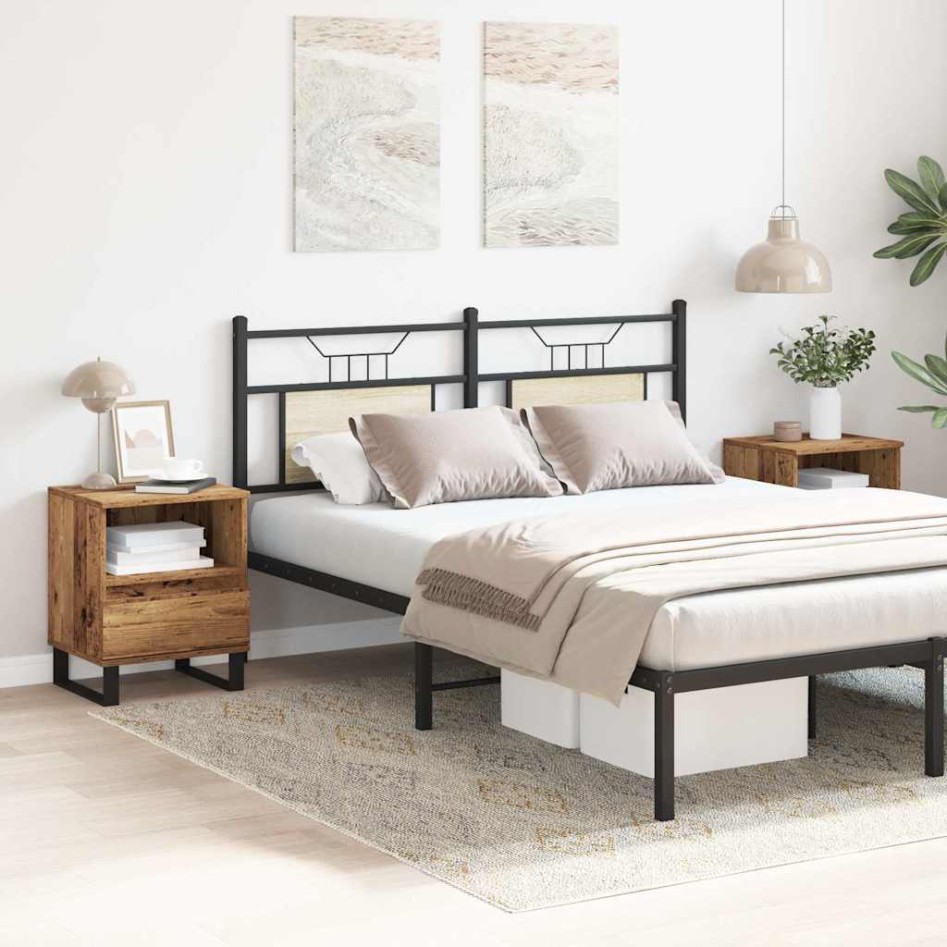 Mesitas de noche 2 uds madera ingeniería envejecida 40x35x50