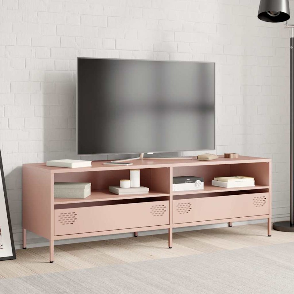 Mueble para TV acero laminado en frío rosa 135x39x43,5