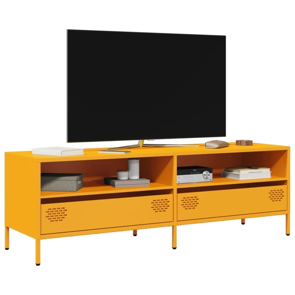 Mueble para TV acero laminado en frío amarillo 135x39x43,5