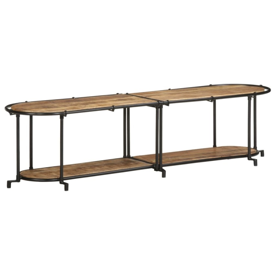 Mueble de TV madera maciza de mango rugosa 160x42x40