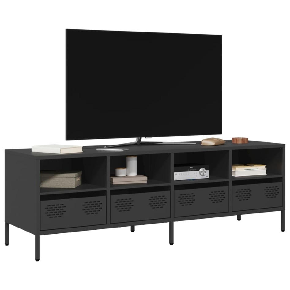 Mueble para TV acero laminado en frío negro 135x39x43,5