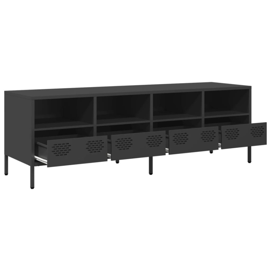 Mueble para TV acero laminado en frío negro 135x39x43,5