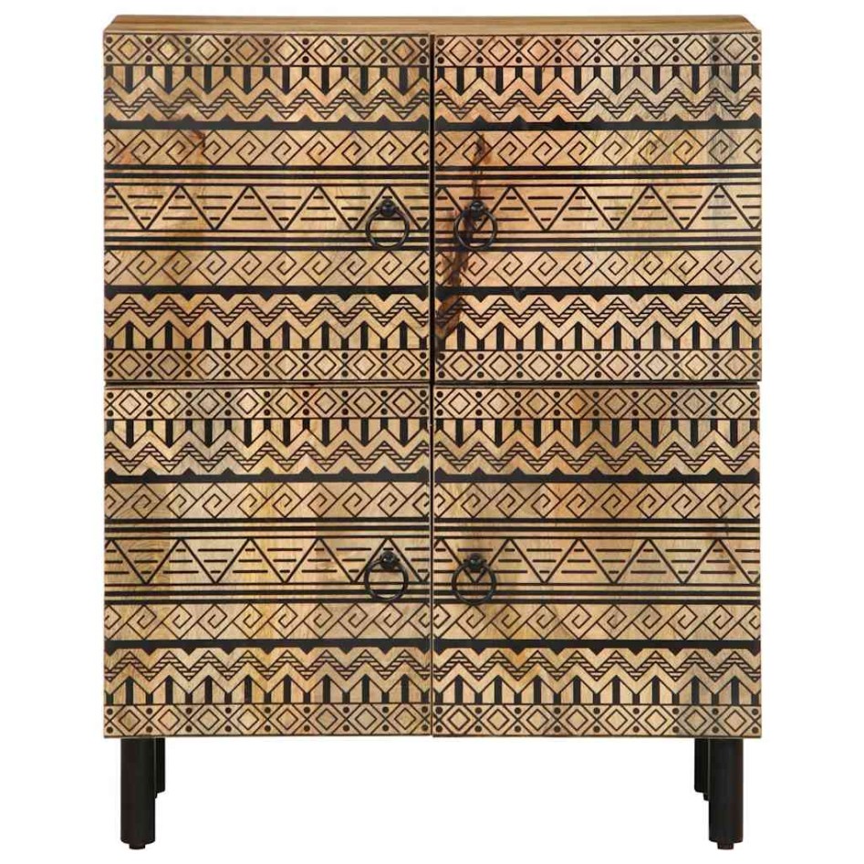 Aparador de madera maciza de mango rugosa 60x33,5x75