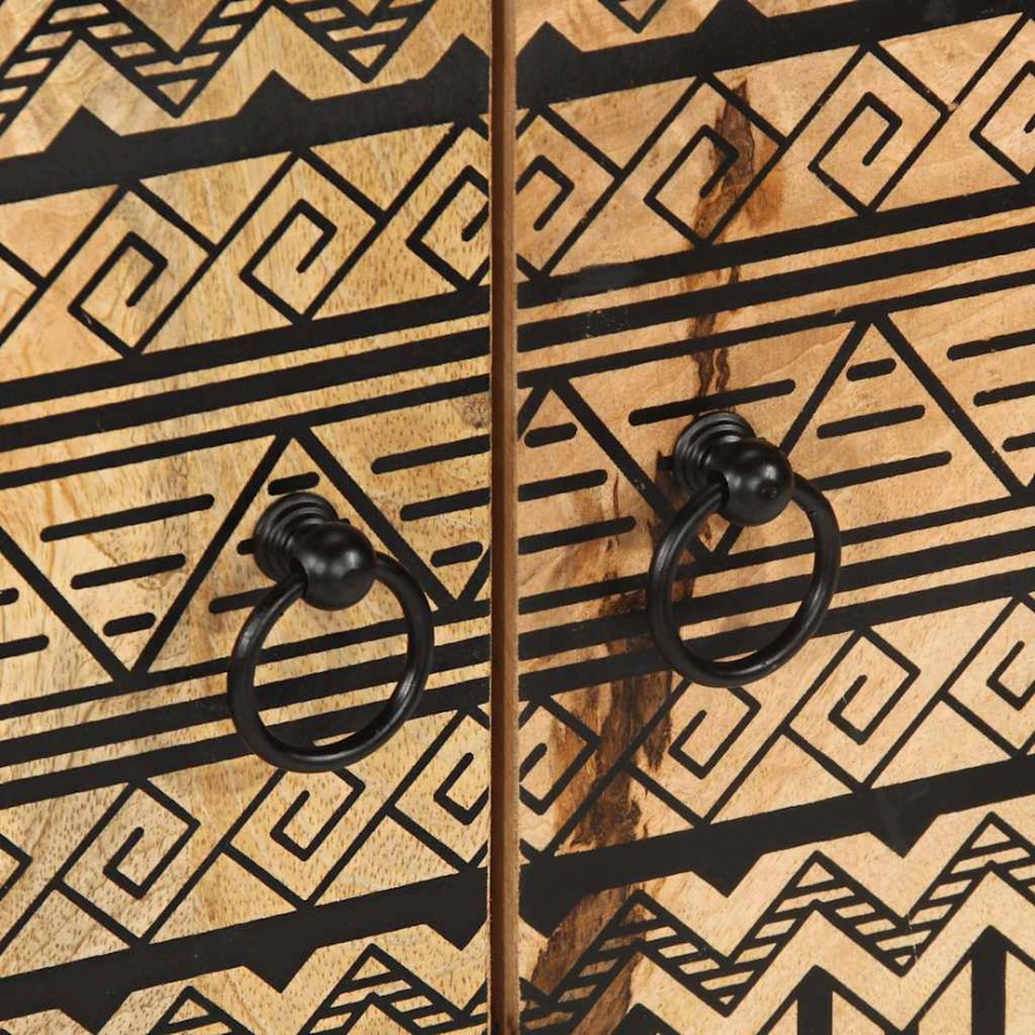 Aparador de madera maciza de mango rugosa 60x33,5x75