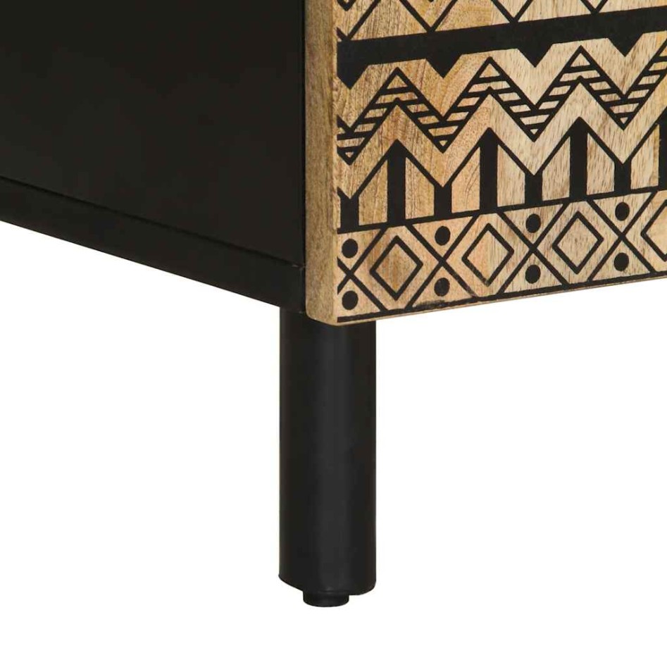 Aparador de madera maciza de mango rugosa 60x33,5x75