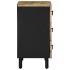 Mesita de noche madera maciza de mango rugosa negro 50x33x62
