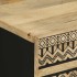 Mesita de noche madera maciza de mango rugosa negro 50x33x62