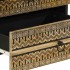Mesita de noche madera maciza de mango rugosa negro 50x33x62