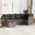 Set de muebles de jardín 6 pzas y cojines ratán sintético